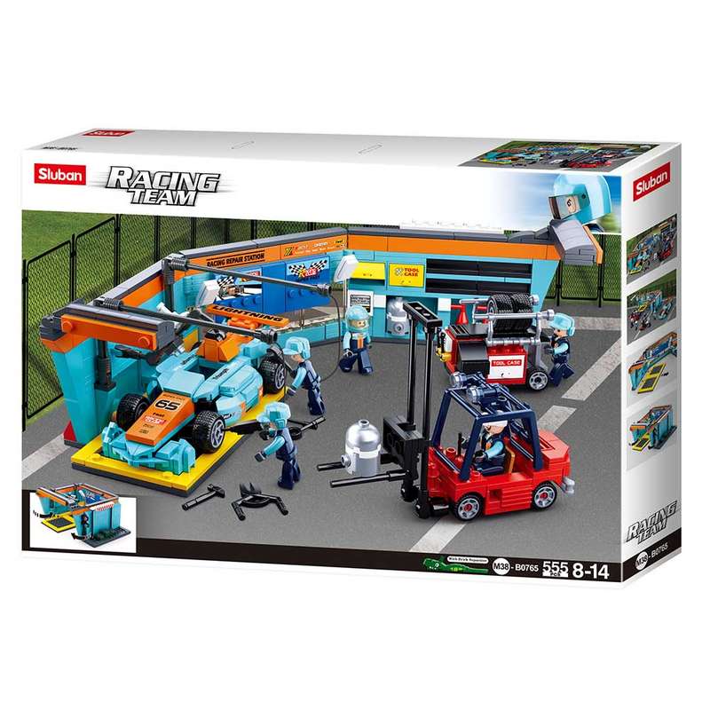 Sluban - Racing Team - F1 Race Team - Grand Prix Garage Set - 555pcs