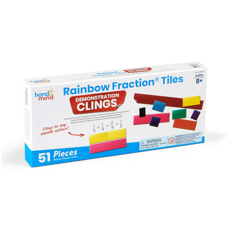 Greenbean Mathematics - Rainbow Fraction® Tiles Demonstration Clings: 51 Pieces
