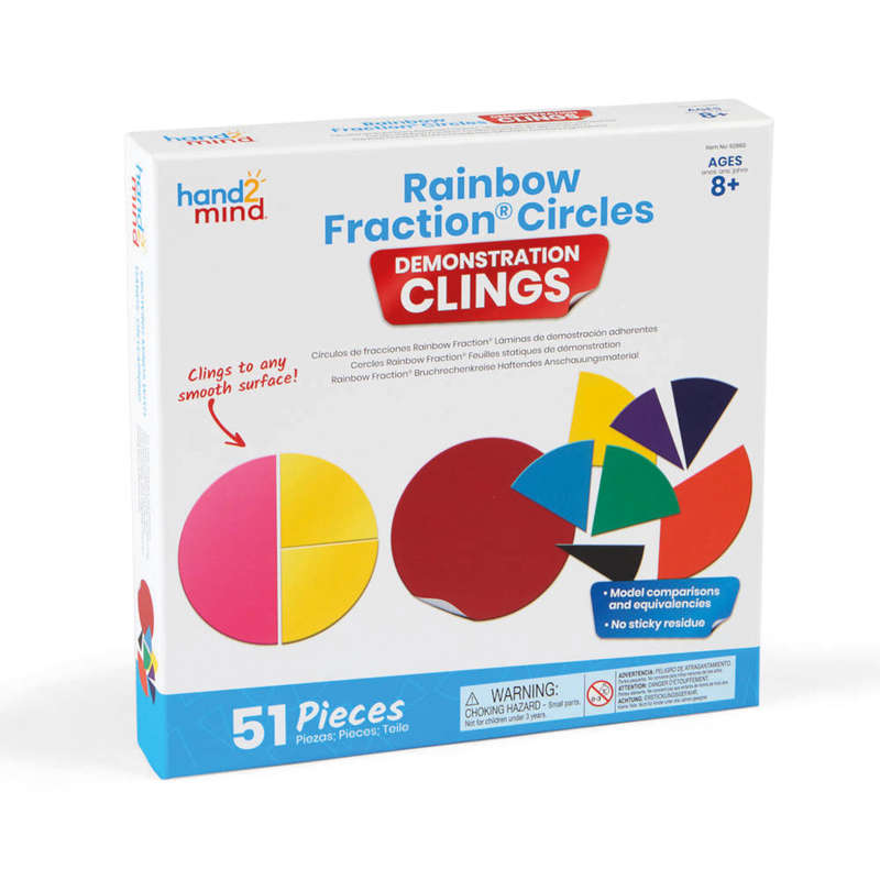 Greenbean Mathematics - Rainbow Fraction® Circles Demonstration Clings: 51 Pieces