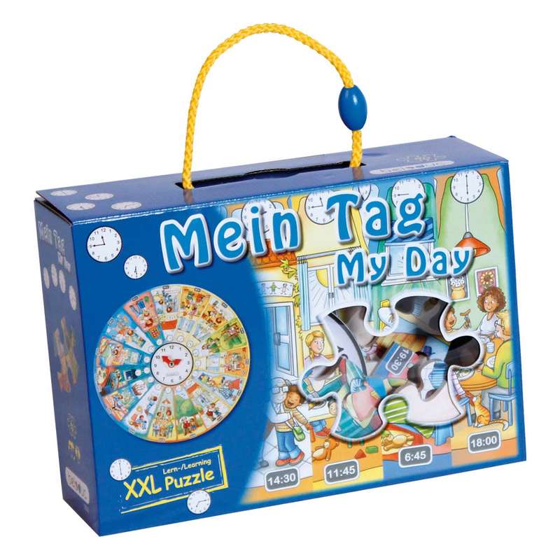 Beleduc - Learning Puzzle - My Day Routine with Clock - 48pcs