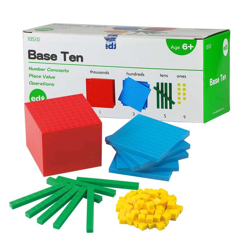 EDX Education - Base Ten - Plastic Set Of 4 Colour - 121pcs Box