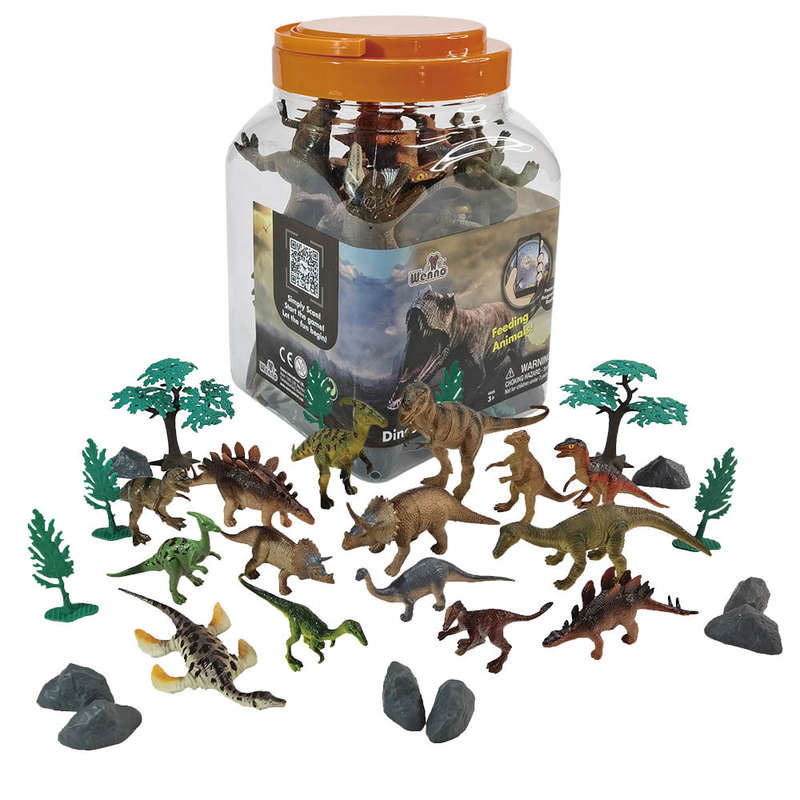 Planet Greenbean - Dinosaur Playset - 30pcs in Bucket