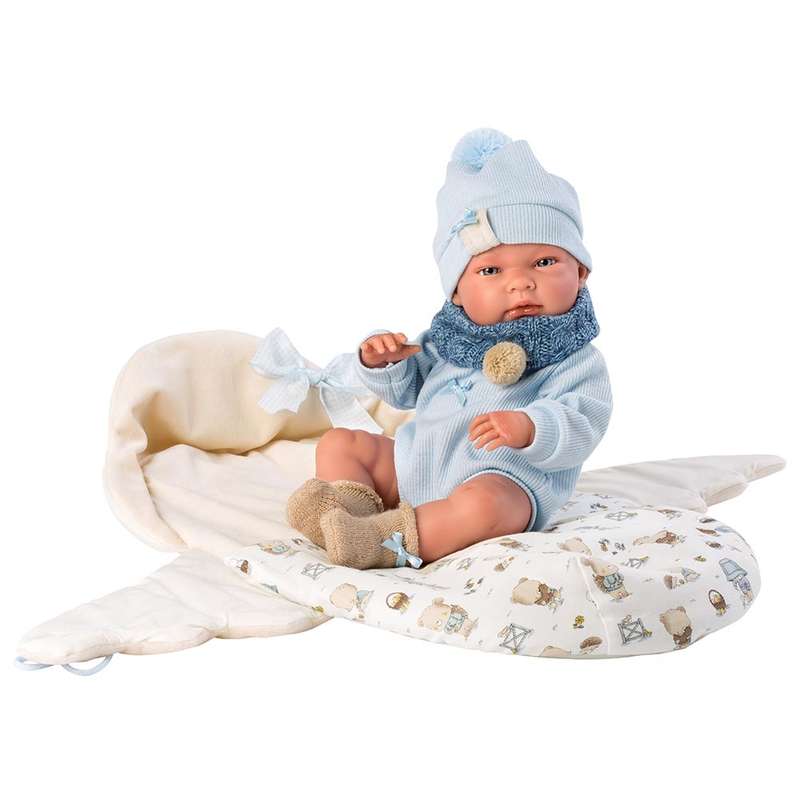 Llorens - Newborn Baby Boy Doll with Deluxe Sleeping Bag, Clothing & Accessories: Nico - 40cm