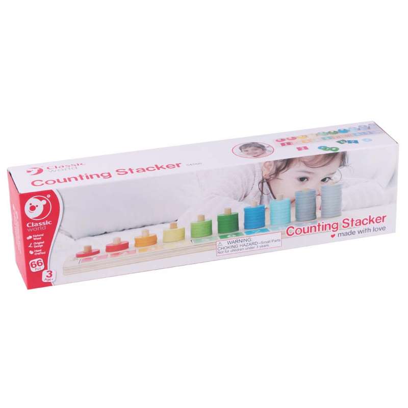 Classic World - Count & Match - Counting Stacker - 65pcs