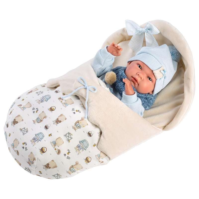 Llorens - Newborn Baby Boy Doll with Deluxe Sleeping Bag, Clothing & Accessories: Nico - 40cm