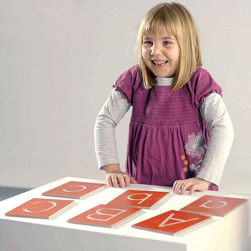Little Sprouts By Greenbean - Grooved Letter Plates - Upper & Lower Case - 52pcs - Solid Beech Wood