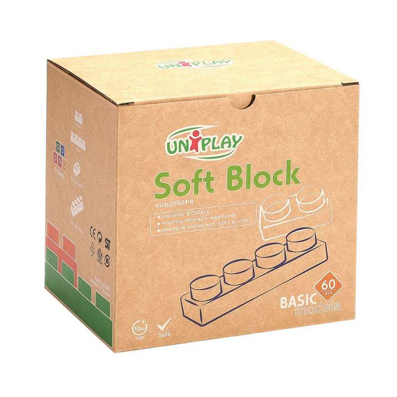 Create By Greenbean - Jumbo Soft Blocks - Basic - 60pcs - Eco Box