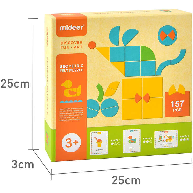 Mideer - Geometric Felt Puzzle - 157pcs