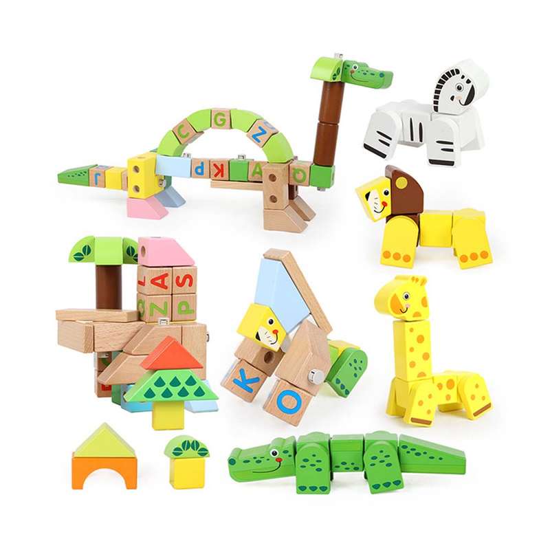 TopBright - Forest Animal Building Blocks - 120 Blocks