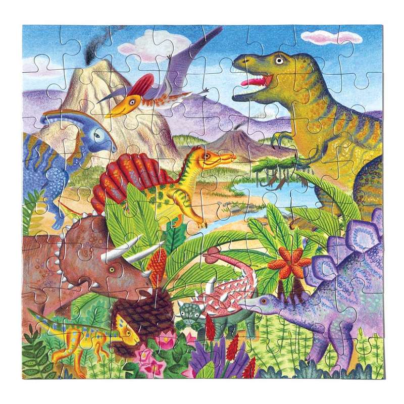 eeBoo - Dinosaur Island 64 Piece Puzzle