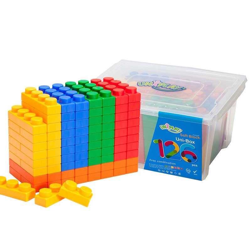 Create By Greenbean - Jumbo Soft Blocks - Mixed - 126pcs - Storage Bin