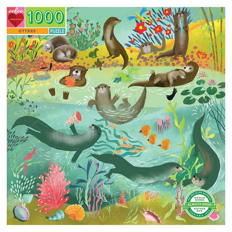 eeBoo - Otters 1000 Piece Puzzle