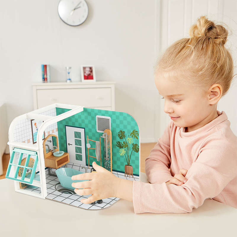 TopBright - Pretend Play Simon's Luxury Bathroom Mini Dollhouse