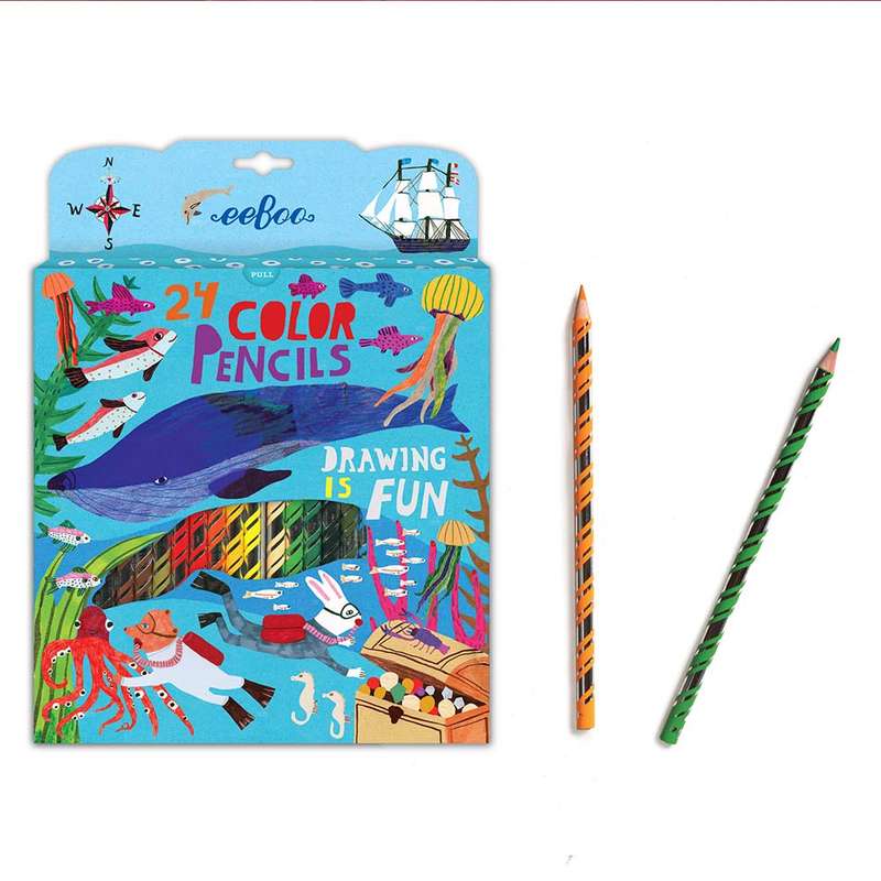 eeBoo - In the Sea 24 Color Pencils in Paper