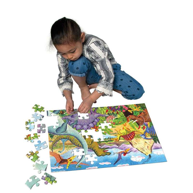 eeBoo - Age of the Dinosaur 100 Piece Puzzle