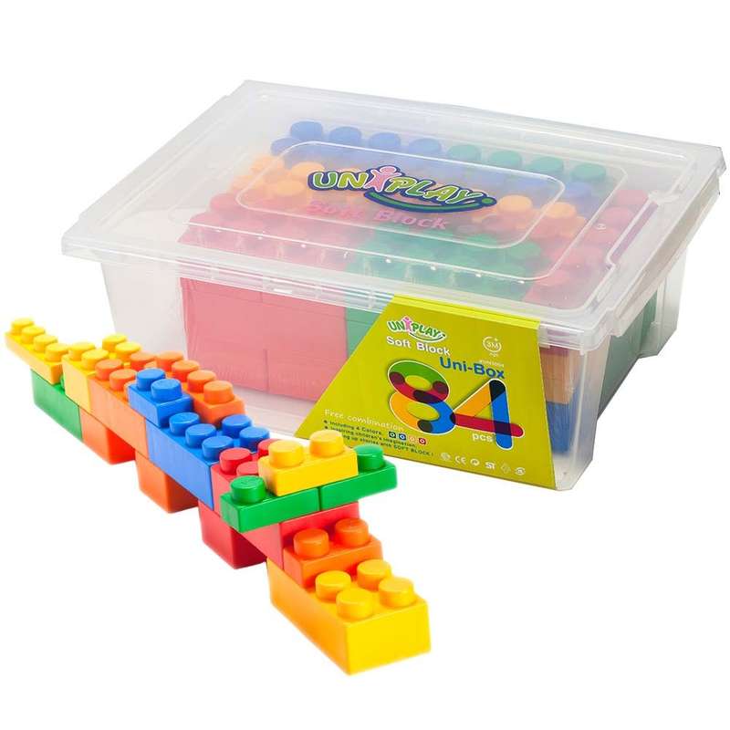 Create By Greenbean - Jumbo Soft Blocks - Mixed - 84pcs - Container