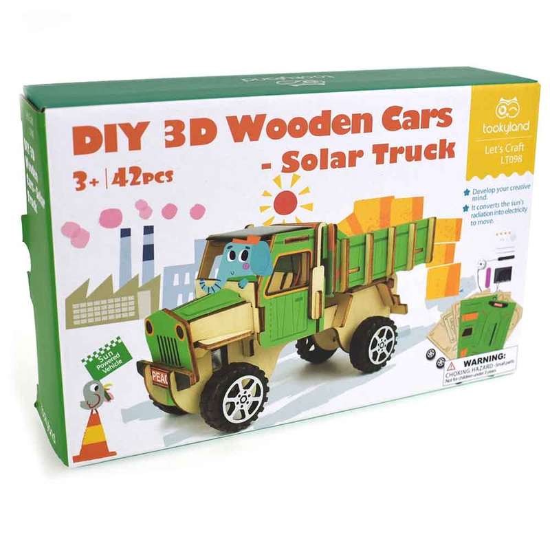 TookyToy - DIY 3D Wooden Cars - Solar Truck