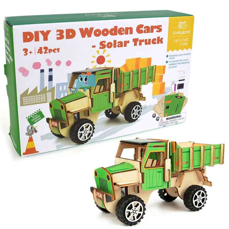 TookyToy - DIY 3D Wooden Cars - Solar Truck