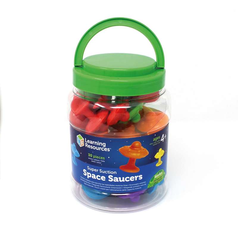 Learning Resources - Super-Suction Space Saucers - Set Of 30