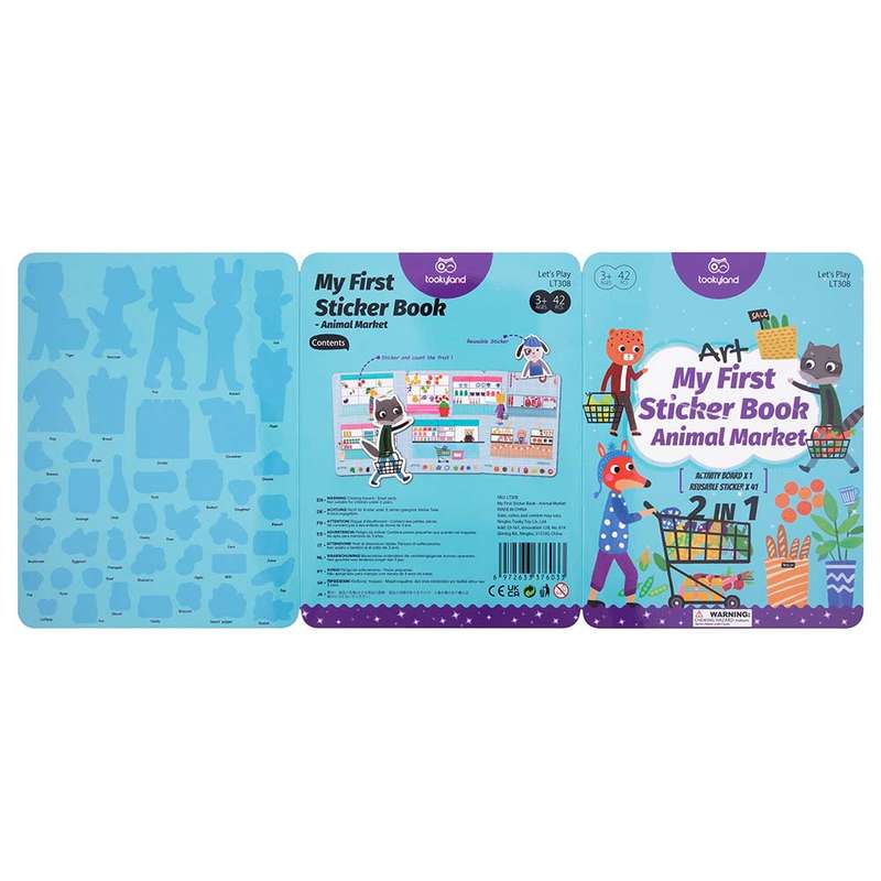 TookyToy - Silicone Sticker Book - Animal Market