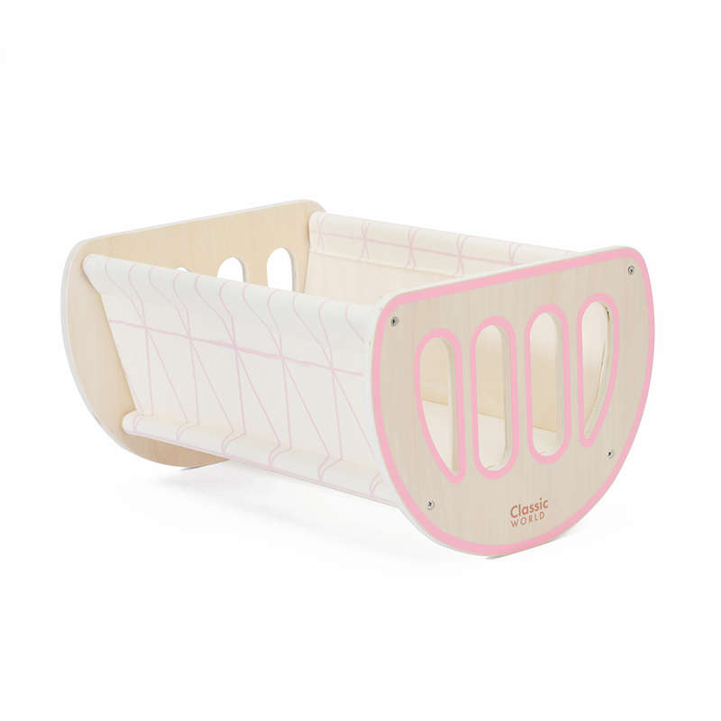 Classic World - Pretend & Play - 2-in-1 Modern Doll Cradle & Bed