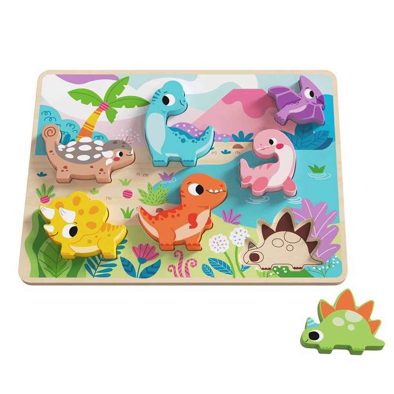 TookyToy - Wooden Chunky Dinosaur Puzzle
