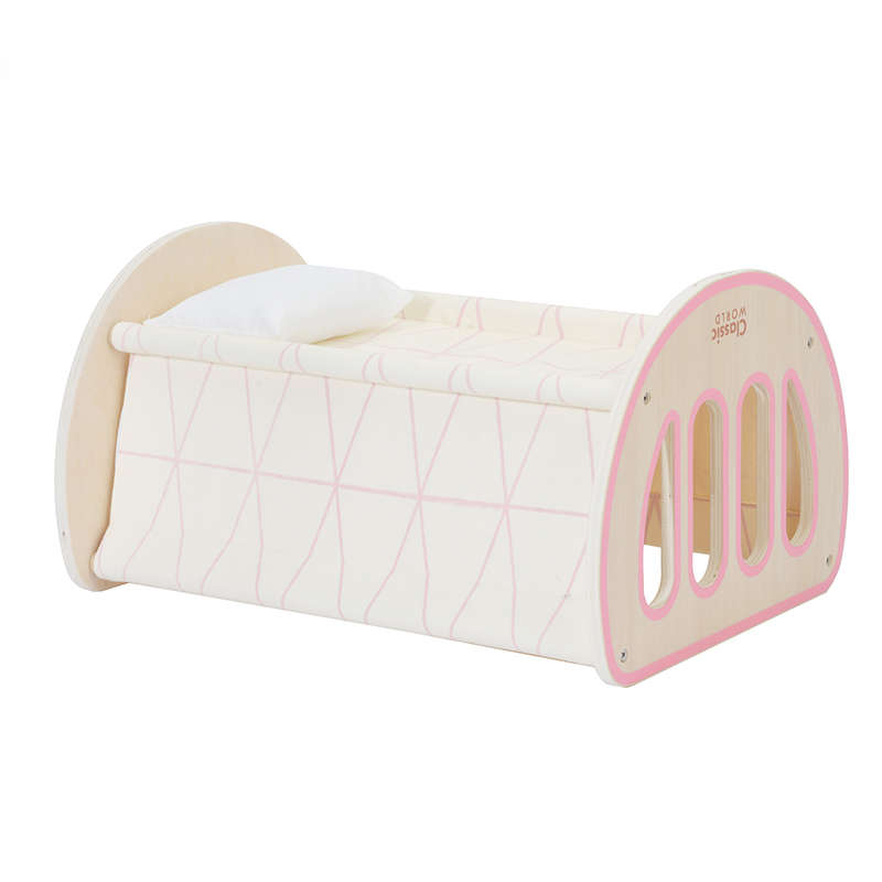 Classic World - Pretend & Play - 2-in-1 Modern Doll Cradle & Bed