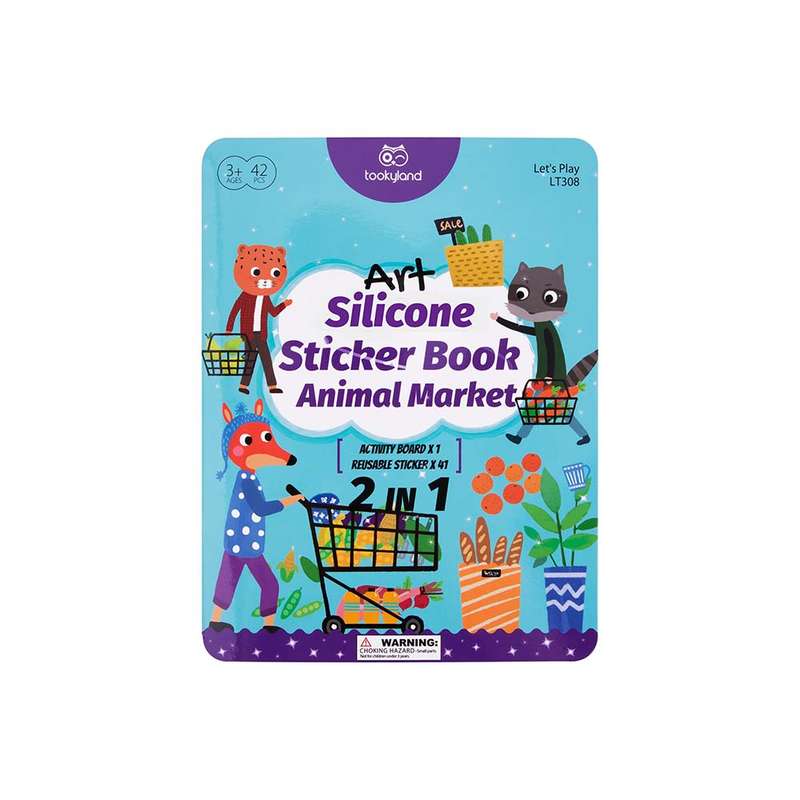 TookyToy - Silicone Sticker Book - Animal Market