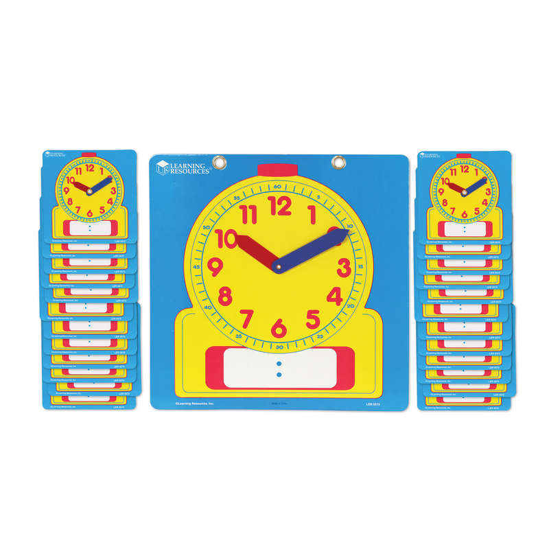 Learning Resources - Write & Wipe Clocks - Classroom Set of 25