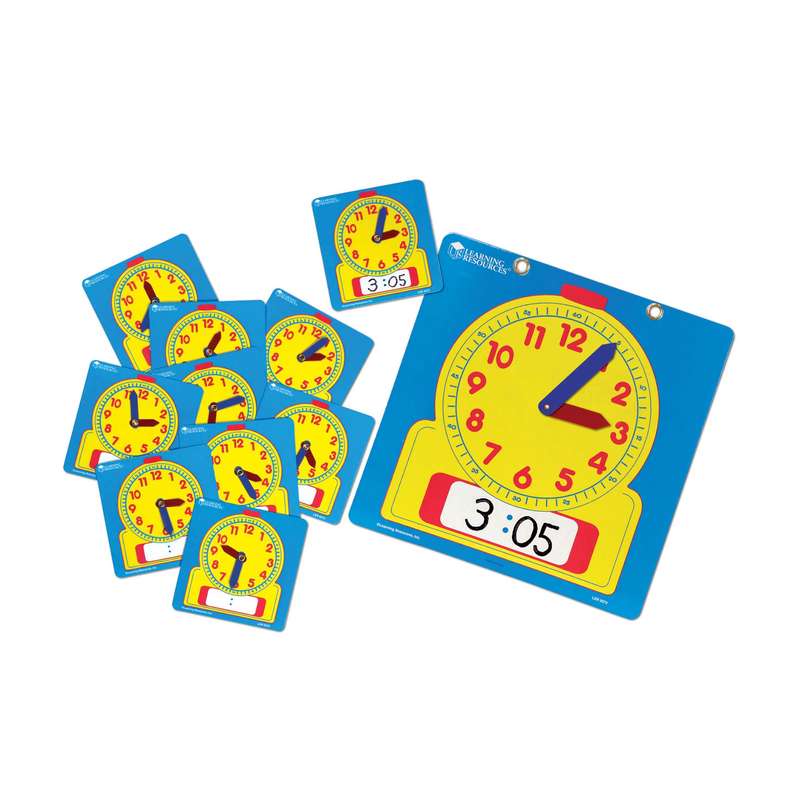 Learning Resources - Write & Wipe Clocks - Classroom Set of 25
