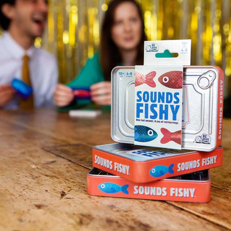 Big Potato Games - Sounds Fishy - Family Game - Travel-Size - 3-10 Players