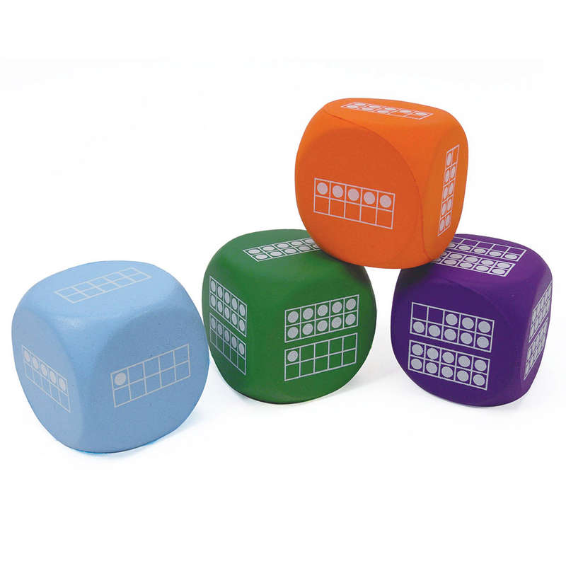 Greenbean Mathematics - Ten Frames Dice (Set of 12)