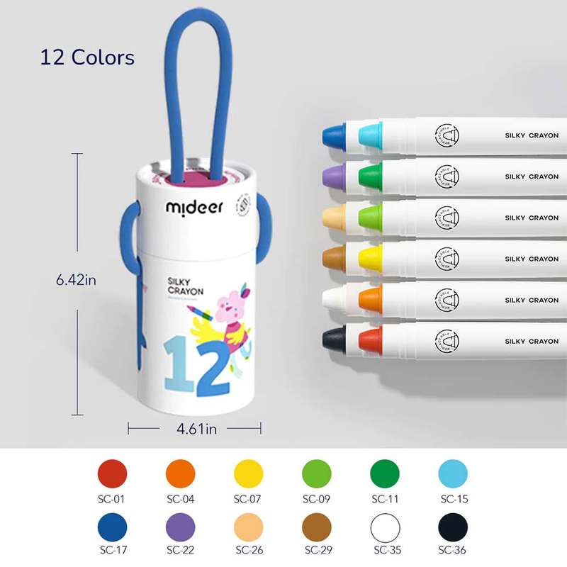 Mideer - Silky Quick - Dry Crayons
