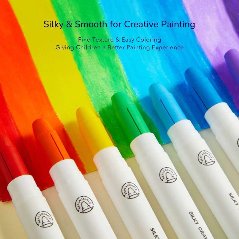 Mideer - Silky Crayons Colourful Bucket - 36 Colours