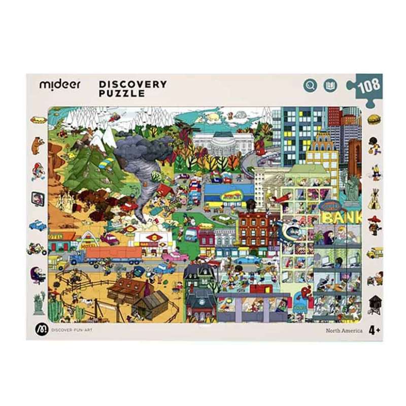 Mideer - Big World Small World America-Themed Discovery Puzzle: 108 Pieces