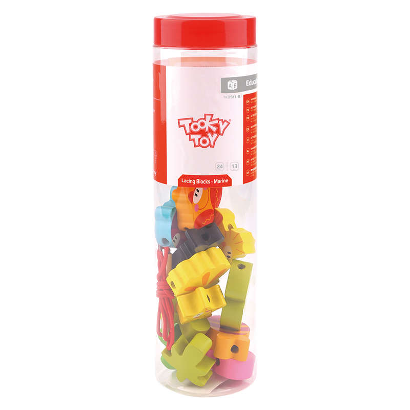 TookyToy - Lacing Blocks - Marine