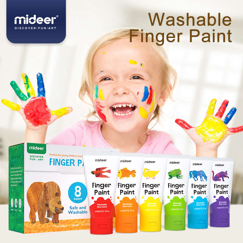 Mideer - Finger Paint Tube Set - 8 Colours