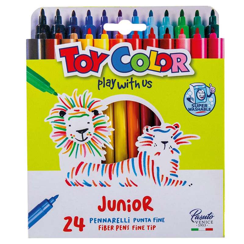 Toy Color - Fibre Pens - 24 Colours Retail Hanger Pack