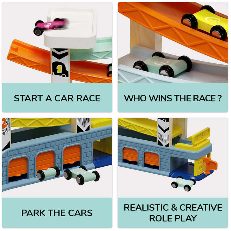 TopBright - Car Race Ramp Activty Toy with 4 Cars