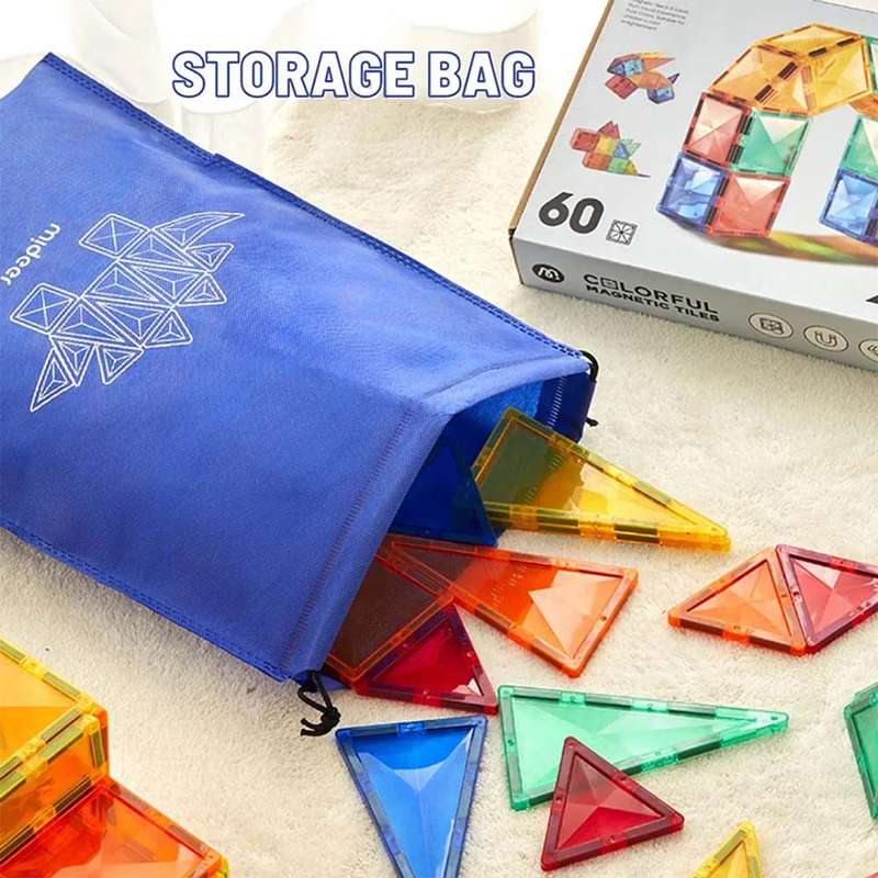 Mideer - Colourful Magnetic Tiles Marble Run - 100pcs