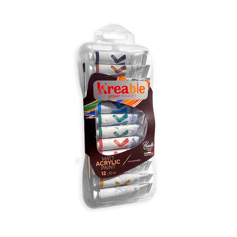Toy Color - Cardboard Box Of 5 Matt Acrylic Pots - 25ml