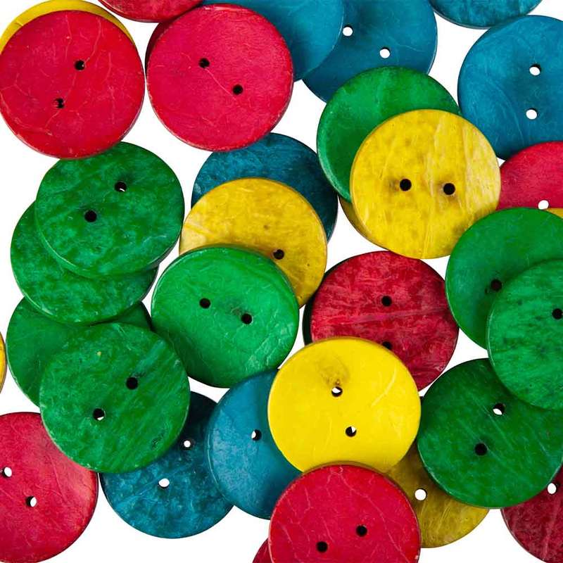 Anthony Peters - Coconut Shell Buttons - Coloured 30mm (100pcs)