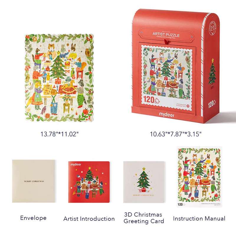 Mideer - Christmas Gift Box - 120 Piece Puzzle