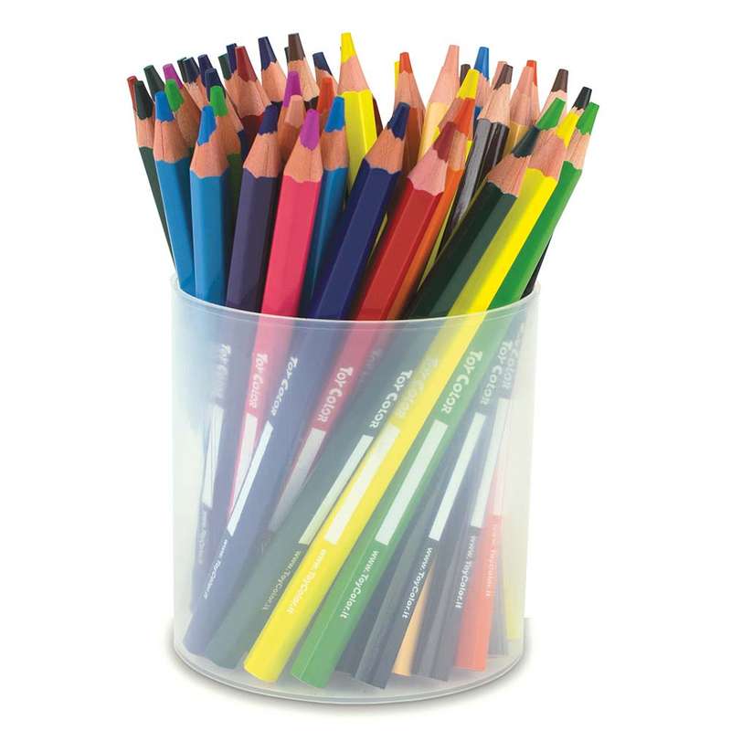 Toy Color - Wooden Pencil - Jumbo - 12 Colours - 48 Pieces Jar