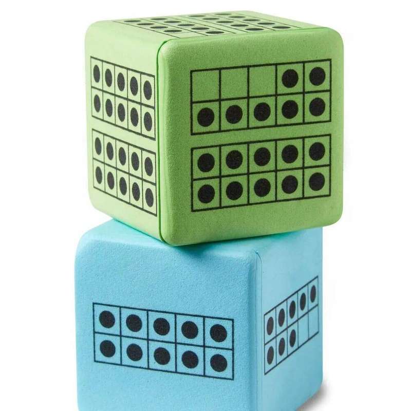 Greenbean Mathematics - Ten Frames Dice (Set of 12)