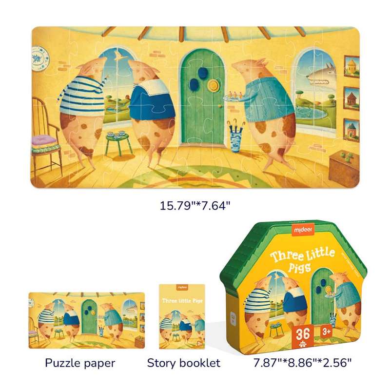 Mideer - Artist's Fairy Tale 36 Piece Puzzle Three Little Pigs