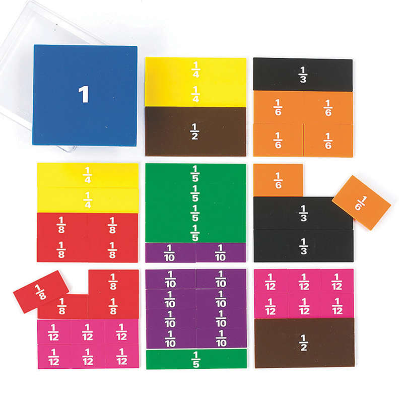 EDX Education - Fraction Squares - 1 to 12th - Printed - 51pcs