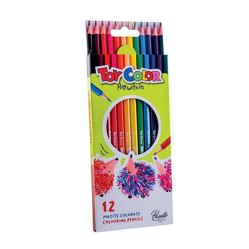 Toy Color - Box With Hanger - 12 Wooden Hexagonal Pencils
