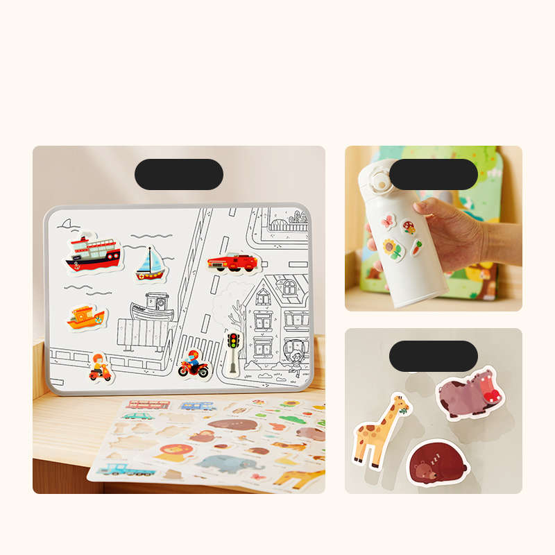 Mideer - Reusable Jelly Sticker Set The Busy Animal Town