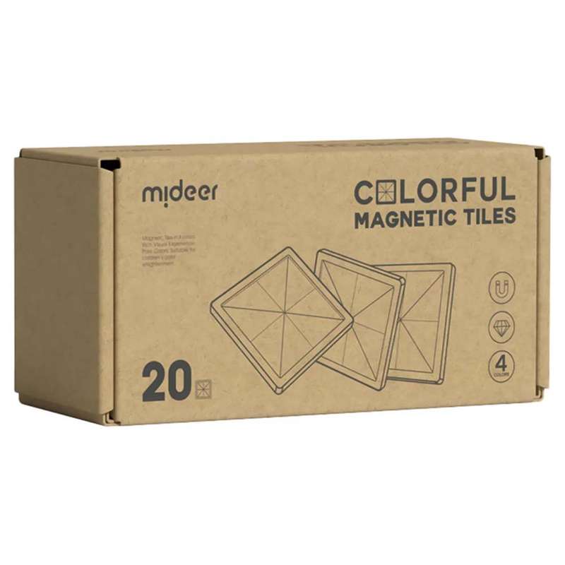 Mideer - Colourful Magnetic Tiles Warm Colour - 20pcs